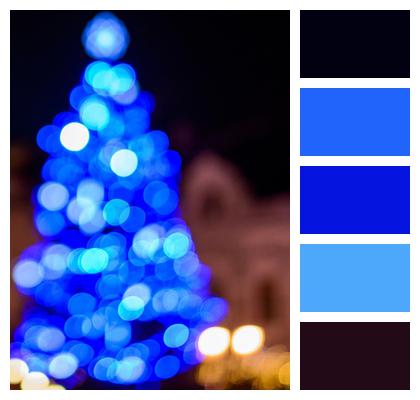 Bokeh Christmas Decoration Light Blue Image